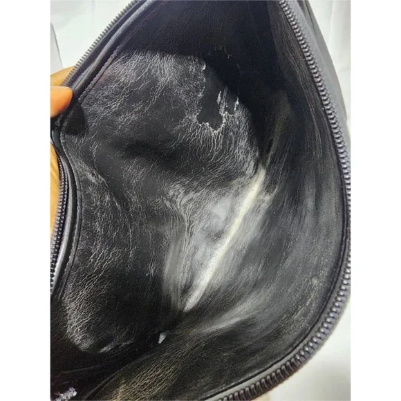 Authentic CHRISTIAN DIOR Vintage Monogram Wristlet Clutch Navy Blue/Beige - Picture 6 of 14